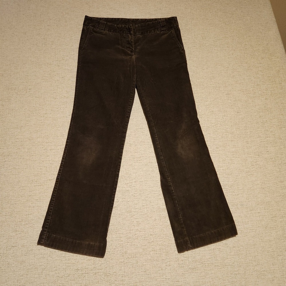 J. Crew Corduroy Pants Womens 4P Brown City Fit Straight Leg 79044